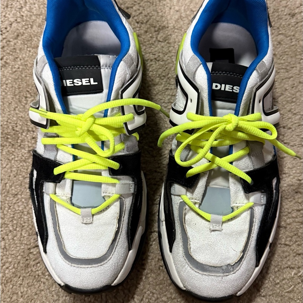 Diesel Men's White and Black Sneakers